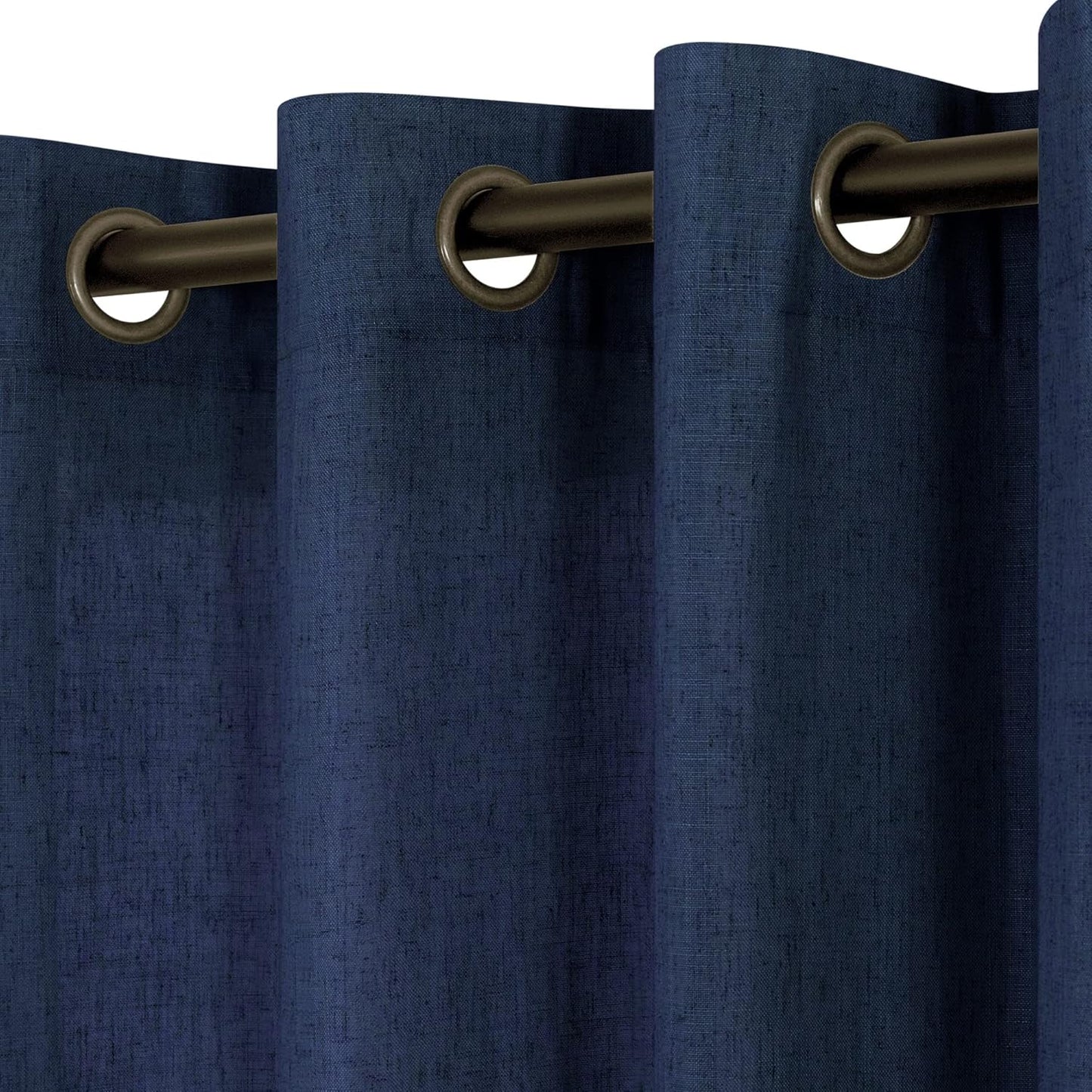 KOUFALL Beige Rustic Country Curtains for Living Room 84 Inches Long Flax Linen Bronze Grommet Tan Sand Color Solid Faux Linen Curtains for Bedroom Sliding Glass Patio Door 2 Panels