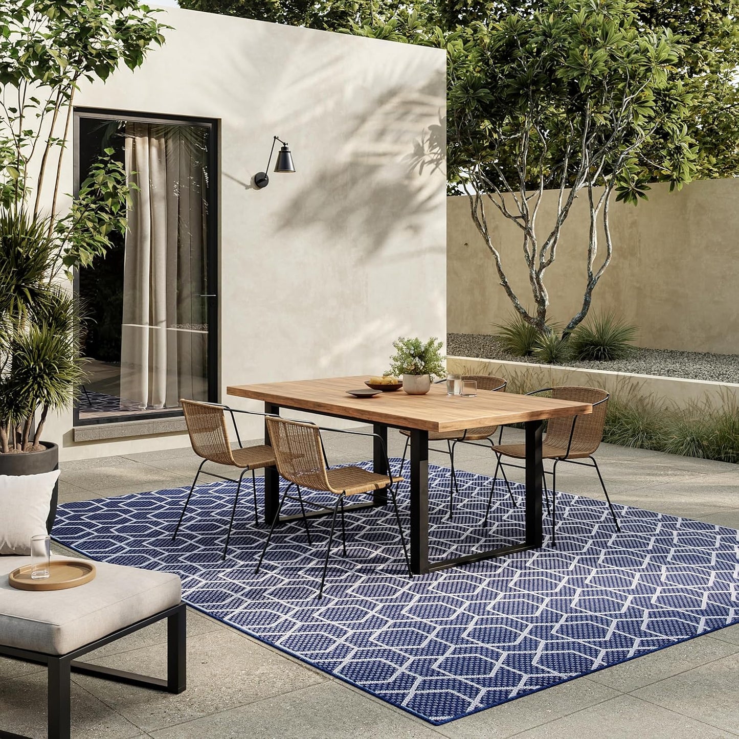 Nourison Horizon Indoor/Outdoor Green 4' x 6' Area Rug - Easy Cleaning, Non Shedding, Bed Room, Living Room, Dining Room, Kitchen (4' x 6')